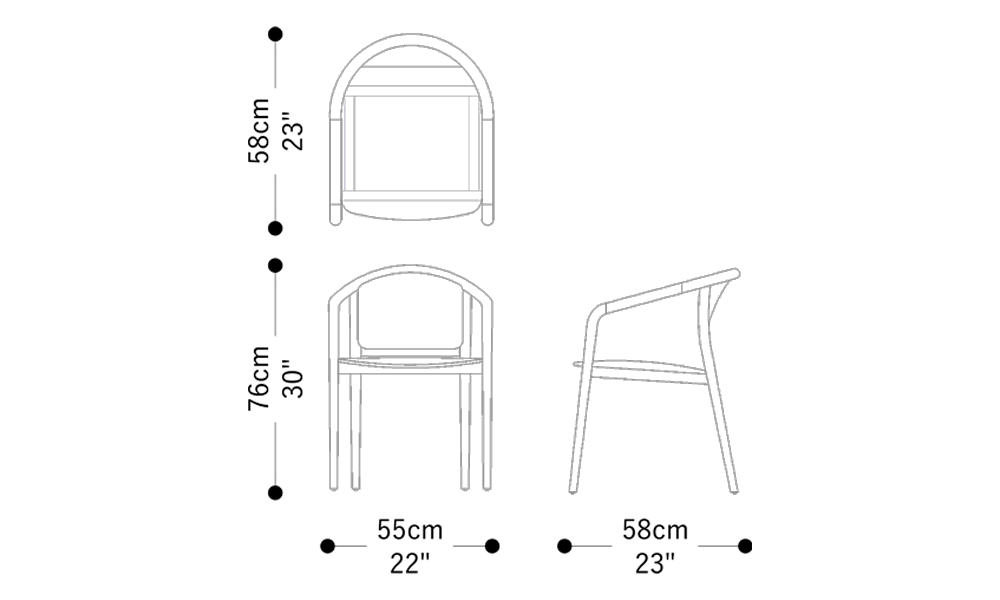 Image of the main dimensions of the product